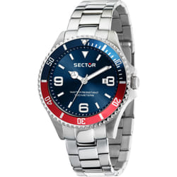 Sector 230 Montre bracelet Mâle Quartz Bleu, Rouge, Argent