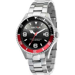 Sector 230 Montre bracelet Quartz Noir, Rouge, Argent