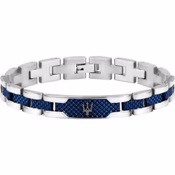 Bracelet - Maserati - JM419ASC02 - Acier inoxydable - Centre bleu - 21.5 cm