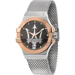 Montre homme R8853108006 Maserati logo argent ceinture Potenza en maille dacier inoxydable Milan