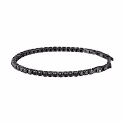 Bracelet Homme Maserati JEWELS en Acier et Zircons IP Noir - 22cm