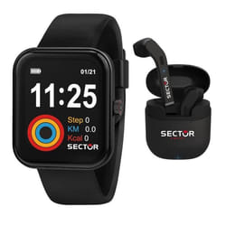 Coffret SECTOR Montre Connectée Homme en Silicone Noir et Ecouteurs sans fil - 241483