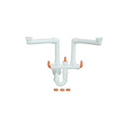 Siphon gain de place pour éviers 2 voies (marque Lira