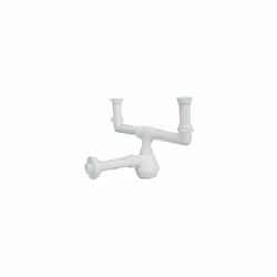 Siphon type « M » pour éviers en acier inoxydable et synthétiques avec 2 réservoirs, sans drain, avec raccords (dianflex)Tail ...