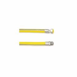 Tuyaux flexibles avec revêtement en polyoléfine pour gaz selon UNI-EN 14800. Tuyau en acier inoxydable AISI 316L, raccords en ...