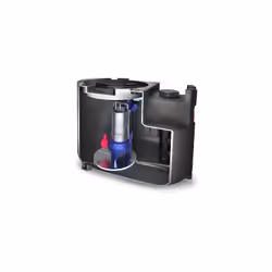 Station de relevage des eaux usées PE type BABYSOL capacité 100 lt par boîtier 1 pompe, complète avec: diamètre du bouchon d’ ...