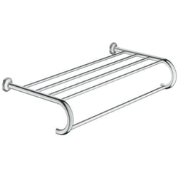Grohe Essentials Authentic Porte-serviettes avec e'tage're, me'tal, 58,6 cm, chrome', accessoires de salle de bain, porte-serviettes multiple