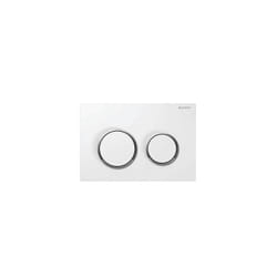 Plaque de commande Omega 20 2 boutons - Blanche avec bords chromés