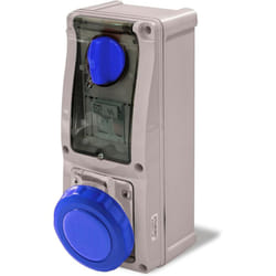 Rosi - Prise verticale verrouillée avec porte-fusible 32A 2P+T Bleu IP67 16.3232B6
