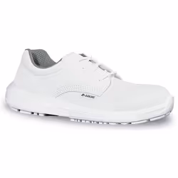 Chaussure de sécurité basse de type derby. Coloris blanc. Tige en matière synthétique WAT-OUT® , hautement respirante, hydrof ...
