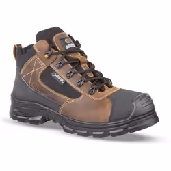 Chaussure de sécurité montante de style outdoor. Coloris marron / noir. Doublure chausson intégral en GORE-TEX®, membrane pro ...