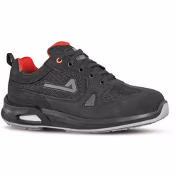 Chaussure de sécurité basse de type urban sport conçue avec une technologie anti-fatigue. Tige en cuir velours souple et inse ...