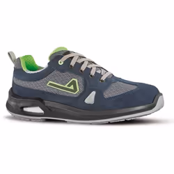 Chaussure de sécurité basse de type urban sport conçue avec une technologie anti-fatigue. Tige en cuir velours souple et inse ...