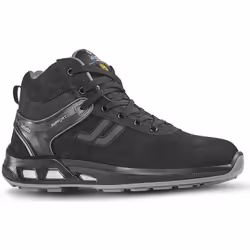 Chaussure de sécurité montante de type urban sport conçue avec une technologie anti-fatigue, coloris noir. Doublure en maille ...