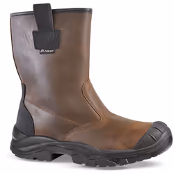 Botte de sécurité de type trekking, coloris marron /noir. Tige en cuir pull-up hydrofuge. Coloris marron. Renfort de protecti ...