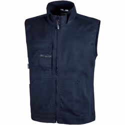 Utilisation printemps/été. Coton 97%, spandex 3%, 220 g/m2. Elastiqué, il possède deux poches avant et une poche poitrine mul ...