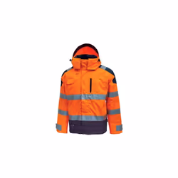 La veste de travail Defender HL161OF de U-Power est une parka imperméable et respirante avec des bandes réfléchissantes appli ...