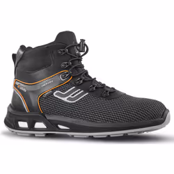 Chaussure de sécurité montante de type urban sport conçue avec une technologie anti-fatigue, coloris noir. Doublure chausson ...