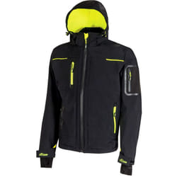 U-power - Veste de travail softshell Noir Carbone/Jaune Fluo space - FU187BC taille m