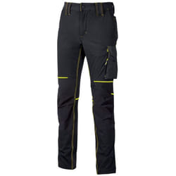 U-power - Pantalon de travail Slim Noir Carbone/Jaune world - FU189BC taille xl