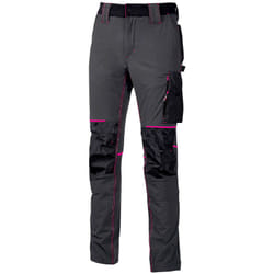 U-power - Pantalon de travail Stretch multipoches Femme atom - Gris/Fuchsia m - fr (42) - eu (48)