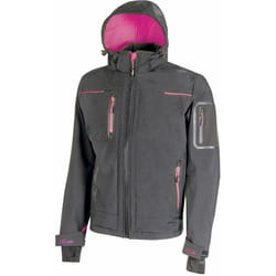 U-power - Veste de travail softshell doublé micro polaire Femme space - Gris/Fuchsia xs