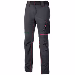 Pantalon de travail en tissu Femme WORLD - Gris/Fuchsia S - FR (38/40) - EU (44/46)