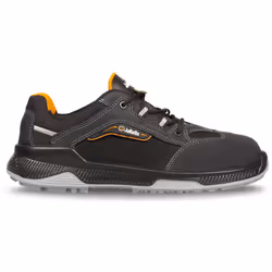• Tige en cuir hydrofuge finition pull up. Haut de tige et inserts en textile technique hydrofuge. • Insert au talon et passe ...