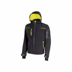 U-Power Style Space, Veste, Homme, Noir, Vert, 5XL, 6 pochettes, Fermeture à glissière