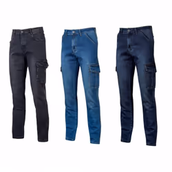 Jean cargo U-Power Tommie en tissu extensible avec deux grand poches latérales avec boutons-pression et trous pour porte-styl ...