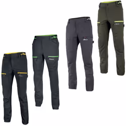 MODÈLE HORIZON Pantalon de travail stretch en tissu U-4 avec coupe jogging et inserts élastiqués à la taille et en bas pour o ...