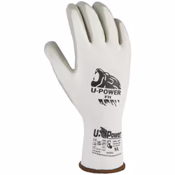 FIT MODÈLE Gant de travail léger avec doublure en nylon blanc de calibre 13 avec revêtement en nitrile gris clair. Gants de t ...