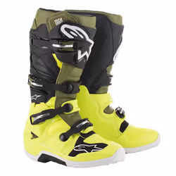 Alpinestars Tech 7 Bottes de motocross, vert-brun, taille 44 45 pour Hommes
