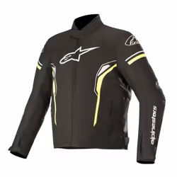 Alpinestars T-SP-1 Veste textile de moto imperméable, noir-blanc-jaune, taille M pour Hommes