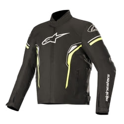 Alpinestars T-SP-1 Veste textile de moto imperméable, noir-blanc-jaune, taille M pour Hommes