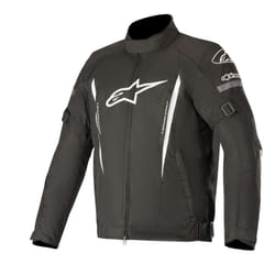 Alpinestars Gunner v2 Veste textile de moto imperméable, noir-blanc, taille S pour Hommes