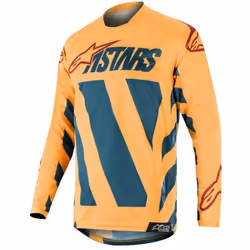 Alpinestars Racer Braap 2018 Maillot motocross, bleu-jaune, taille M pour Hommes