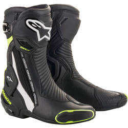Alpinestars SMX Plus v2 Bottes de moto, noir-blanc-jaune, taille 36 pour Hommes