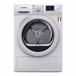 SanGiorgio SDR8P, Pose libre, Charge avant, Pompe à chaleur, Blanc, Boutons, Rotatif, Droite