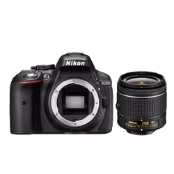 Nikon D5300 + AF-P 18-55mm VR, 24,2 MP, 6000 x 4000 pixels, CMOS, Full HD, 480 g, Noir