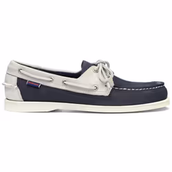 Chaussure bateau Sebago Dockside en daim bleu marine et gris - Homme - Cuir - Light grey blue indigo