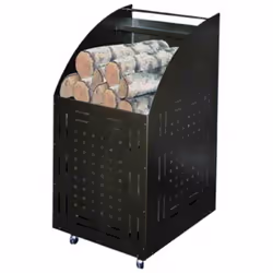 Porte-bûches Acier 601 Peint en noir Roues pivotantes Poids Kg.1,6
