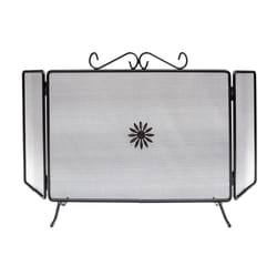 Pare-A tincelles avec 3 portes torsadA es pour cheminA e en fer forgA cm 100x50 h