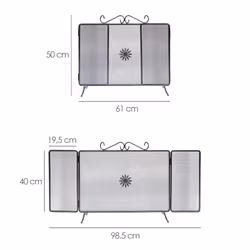 Pare-A tincelles avec 3 portes torsadA es pour cheminA e en fer forgA cm 100x50 h
