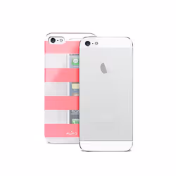 PURO IPC4STRIPEPNK, Housse, Apple, iPhone 5, Rose, Argent