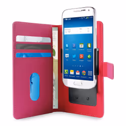 PURO UNIWALLET3PNKM, Étui avec portefeuille, Universel, 10,9 cm (4.3"), Rose