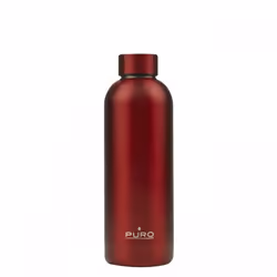 PURO Hot&Cold Glossy, 500 ml, Vélo, Utilisation quotidienne, Fitness, Sports, Métallique, Rouge, Acier inoxydable, 24 h, ...