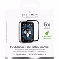 BIG BEN PUROAWTG44BF accessoire intelligent à porter sur soi Protecteur d'écran Noir, Transparent Verre trempé