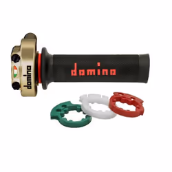 Domino Poignée de gaz XM2 Racing avec revêtements A450 - or/noir, blanc