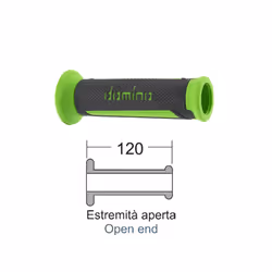 Poignée Embout Ouvert Domino A350 Turismo Noir Vert Pour Moto - Vue supplémentaire 2